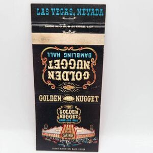 Vintage Matchbook Golden Nugget  Downtown Las Vegas Casino Nevada Memorabilia